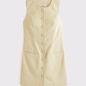 The A&F Mara High-Neck Vest Mini Dress - Yellow - Size: X-Large